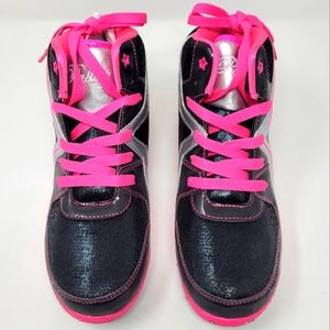 Black Pink Rockstar Sneakers by Pastry, Youth Size 6